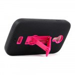 Wholesale BLU Studio 5.0 Armor Hybrid Case with Stand (Black Hot Pink)